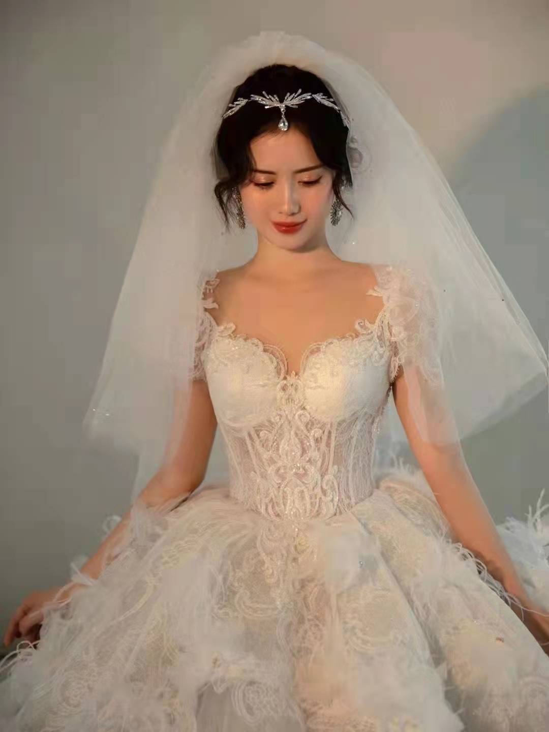 【婚纱礼服】甜美吊带蓬蓬裙婚纱