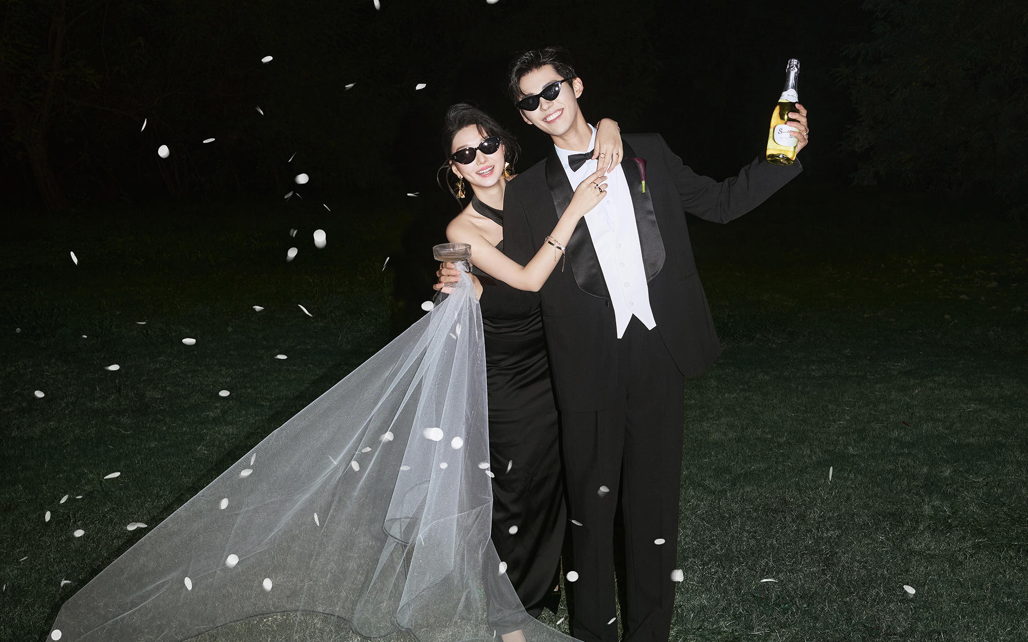 電影感夜景婚紗照