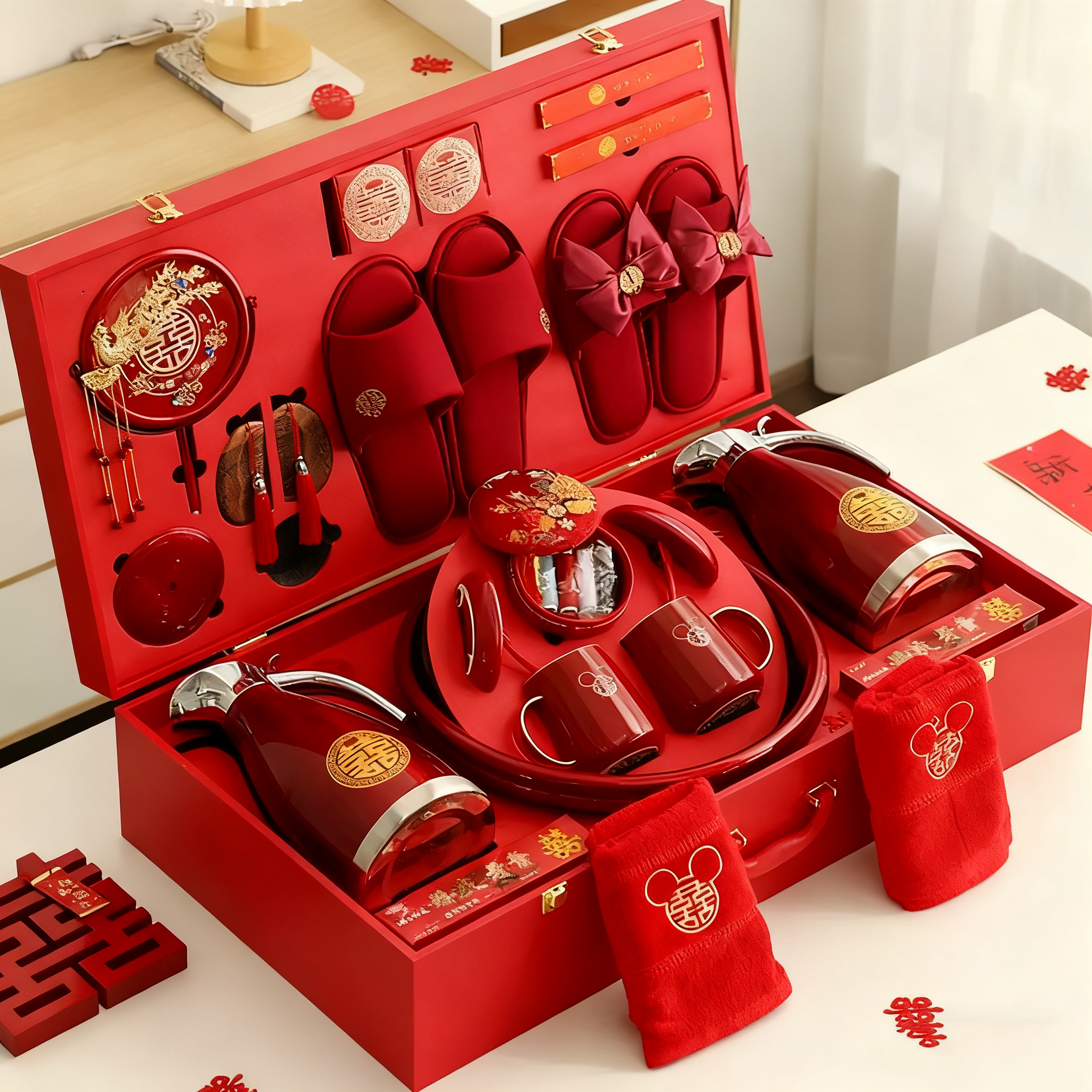 陪嫁套裝新婚快樂系列洗漱用品陪嫁套裝新娘嫁妝