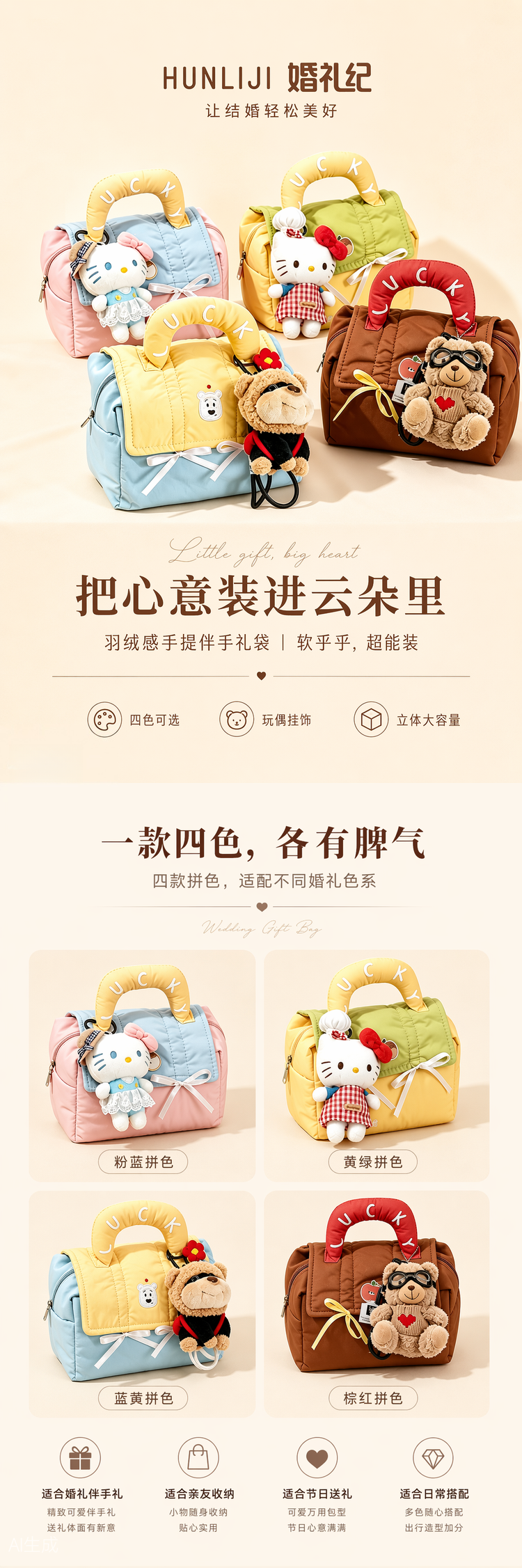多巴胺小房子系列 化妆包伴手礼套餐