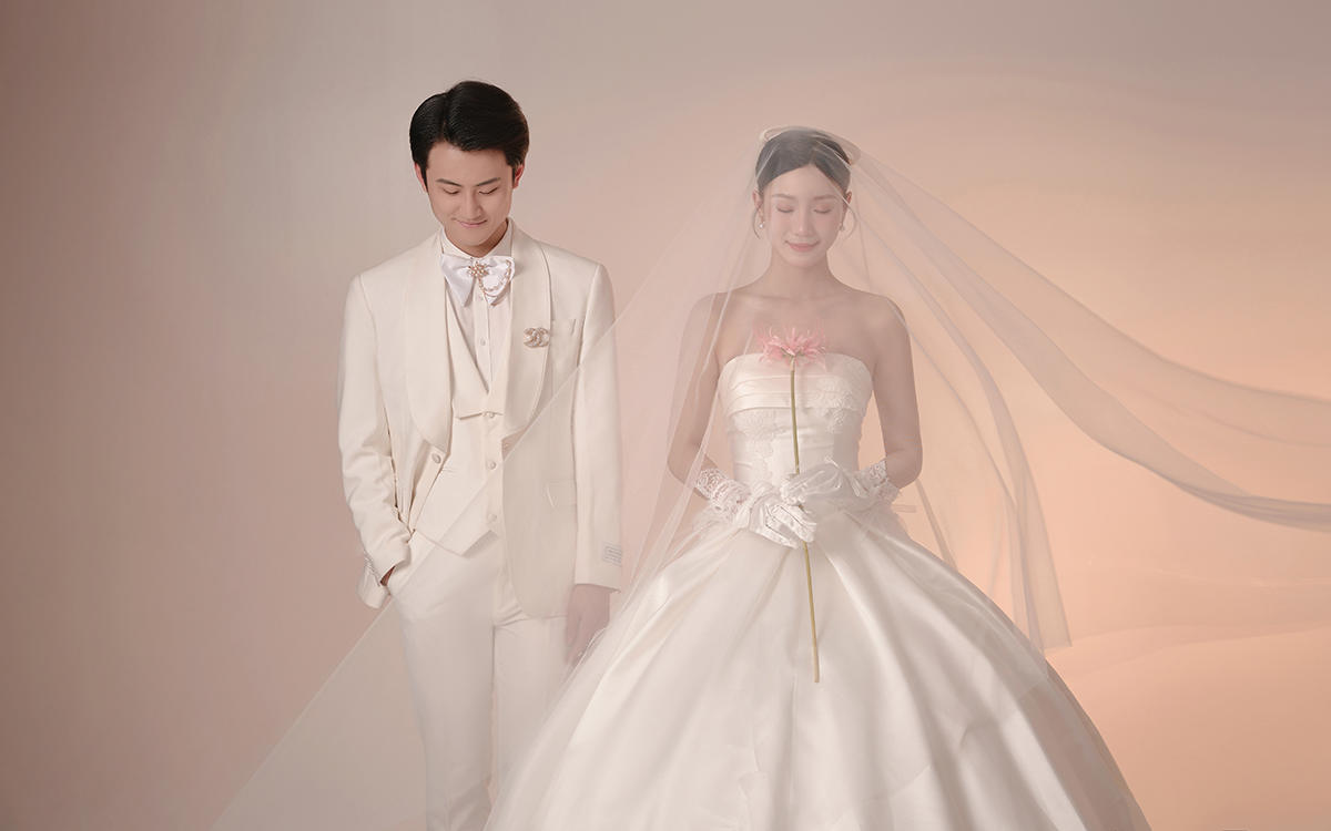 内景主仪式婚纱纯色背景系列