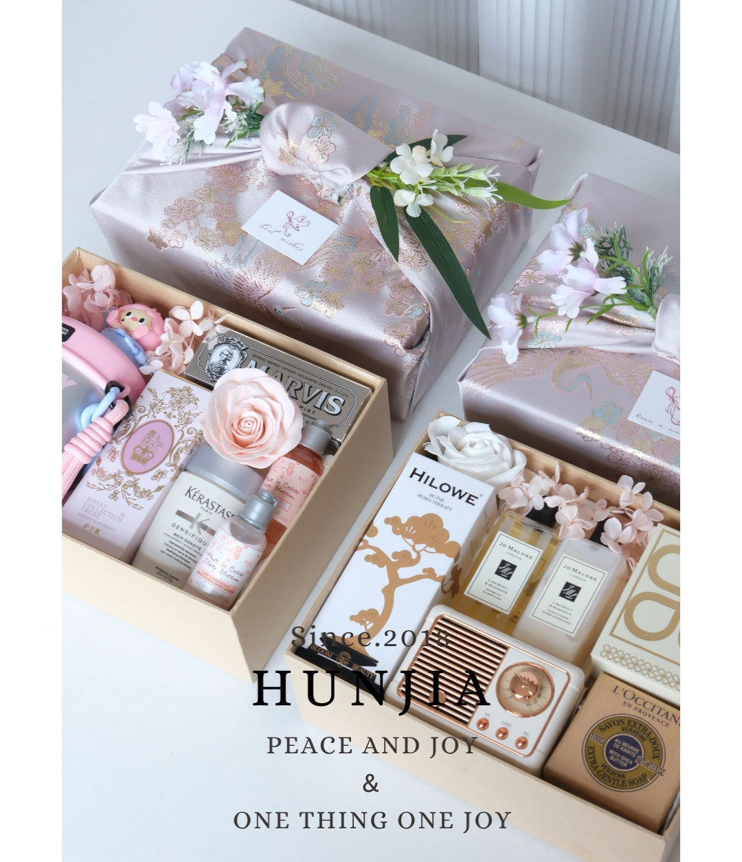 夏野-鹤舞梅间 结婚伴手礼伴娘粉色高档送宾客伴郎回礼闺蜜礼盒S2399