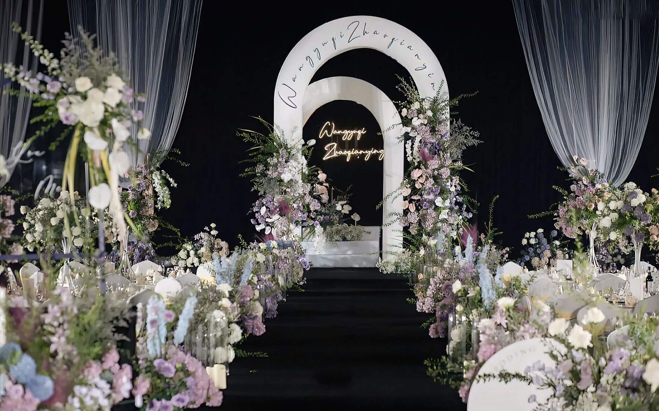 极简白紫色系韩式婚礼