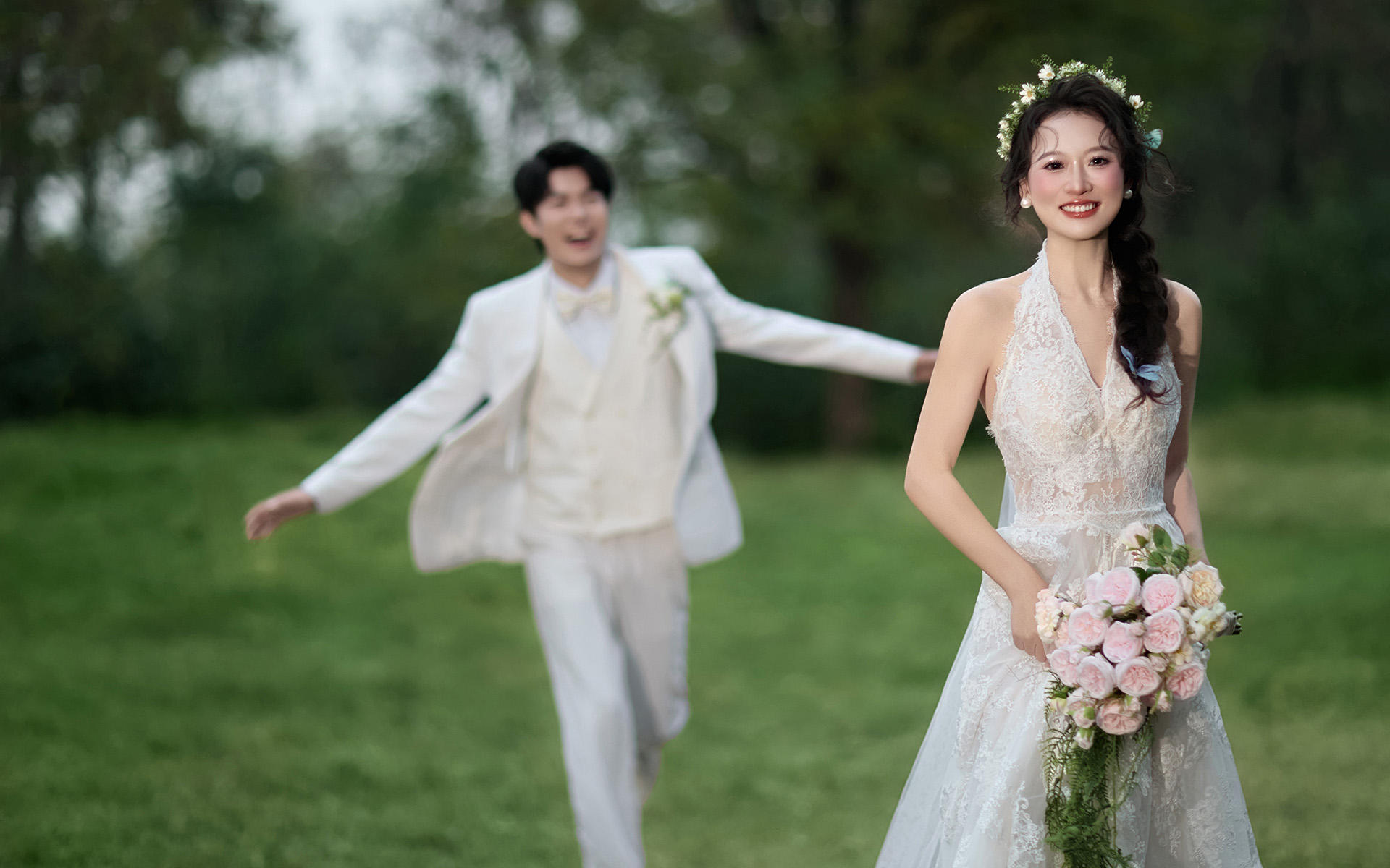 森系禮服浪漫婚紗照