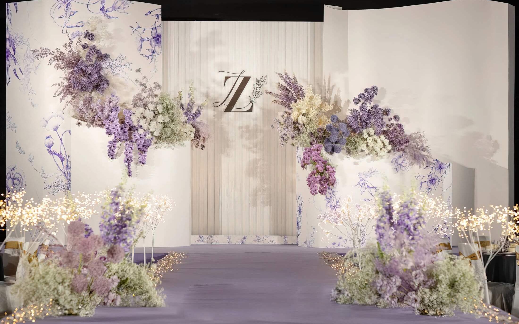 白紫色小香風婚禮也能很干凈很高級