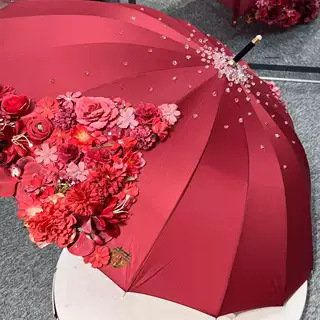仿真花红伞成品小红书同款