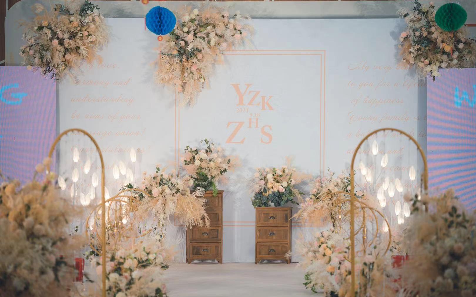 【真爱永恒案例】永丰家宴中心小预算香槟色婚礼布置