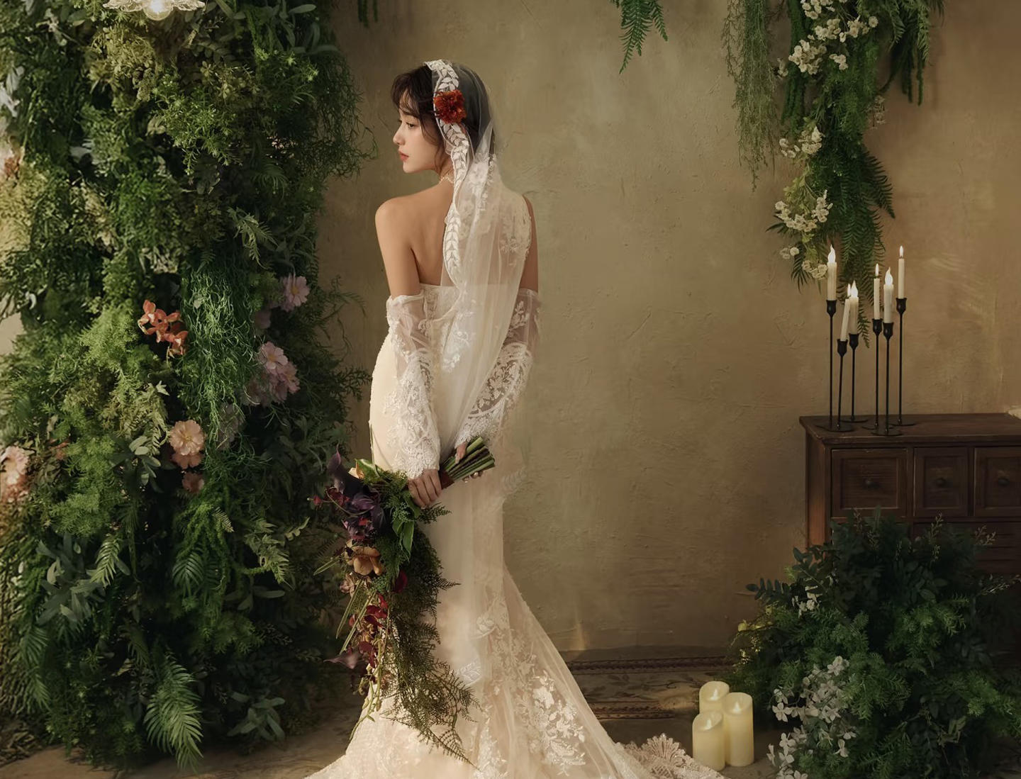 【优格】超美的室内法式花房婚纱照~掉进花房秘境