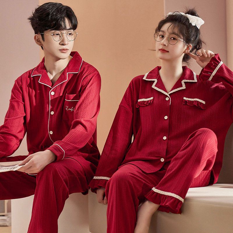 新婚情侣秋冬季高级感女家居服套装