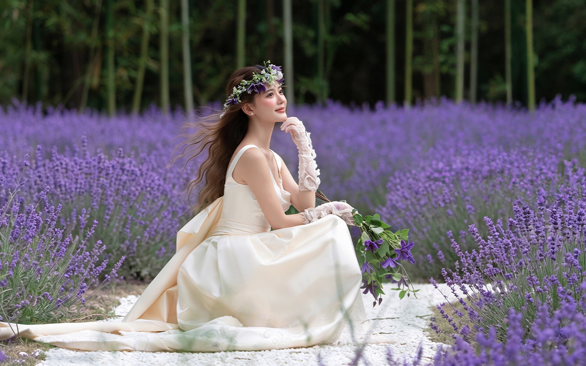 🍃闯入莫奈花园🌲法式电影森系婚纱照