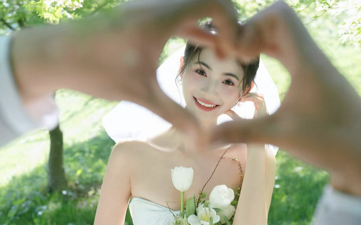 ins风韩式白绿色🌿小清新婚纱照
