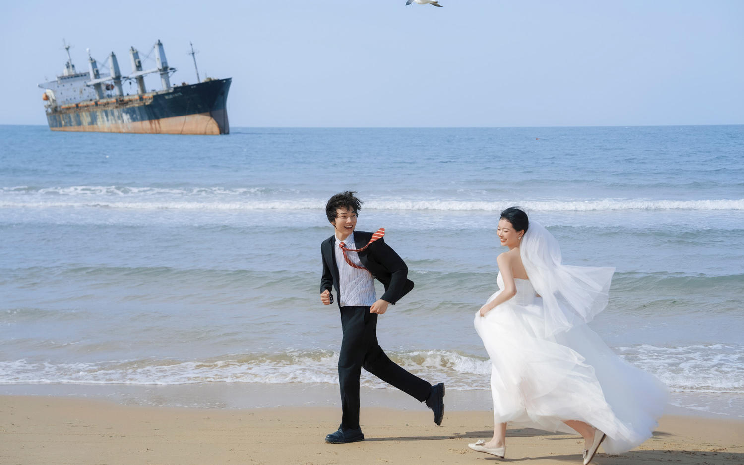 威海布鲁威斯海景婚纱照-私奔到海边
