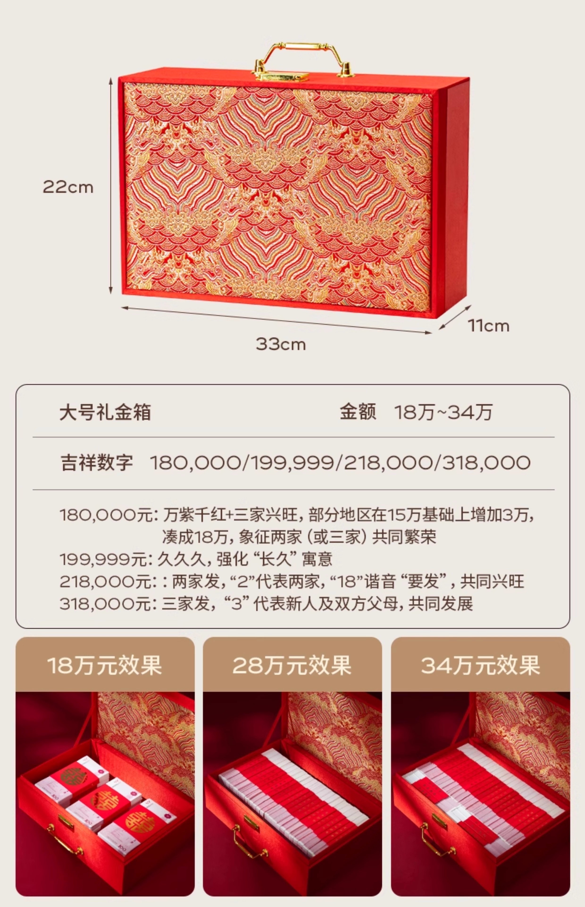 【高檔禮金箱】駱易家彩禮錢盒子禮金箱高檔禮盒訂婚用品