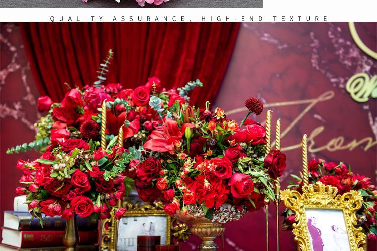 新款婚庆仿真花尤加利盆花路引花舞台花