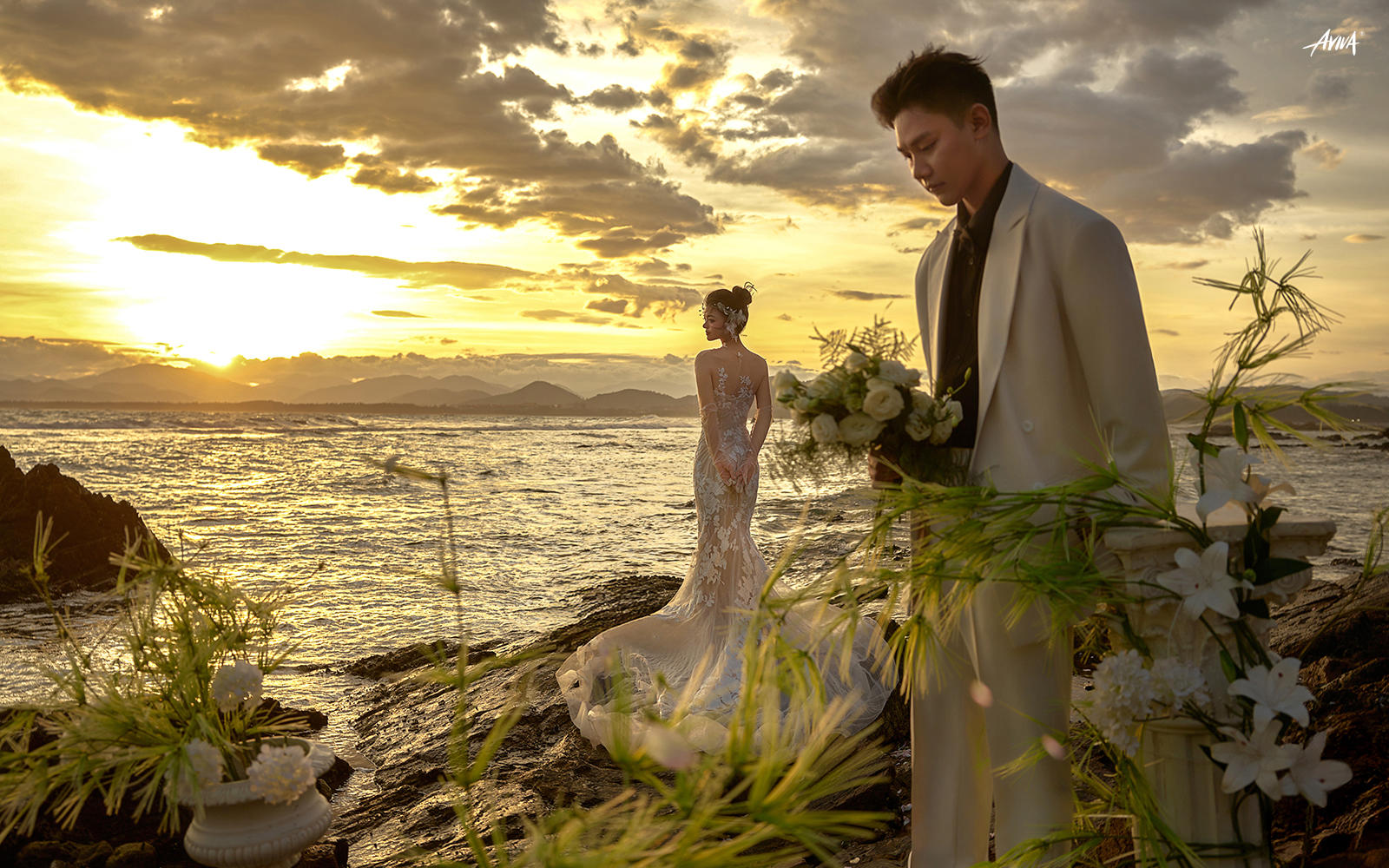 三亚客片·海边礁石婚纱照🌊美到犯规