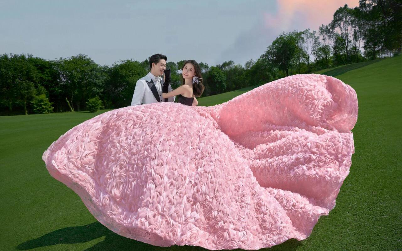 【想要拍出理想的草坪婚纱照】