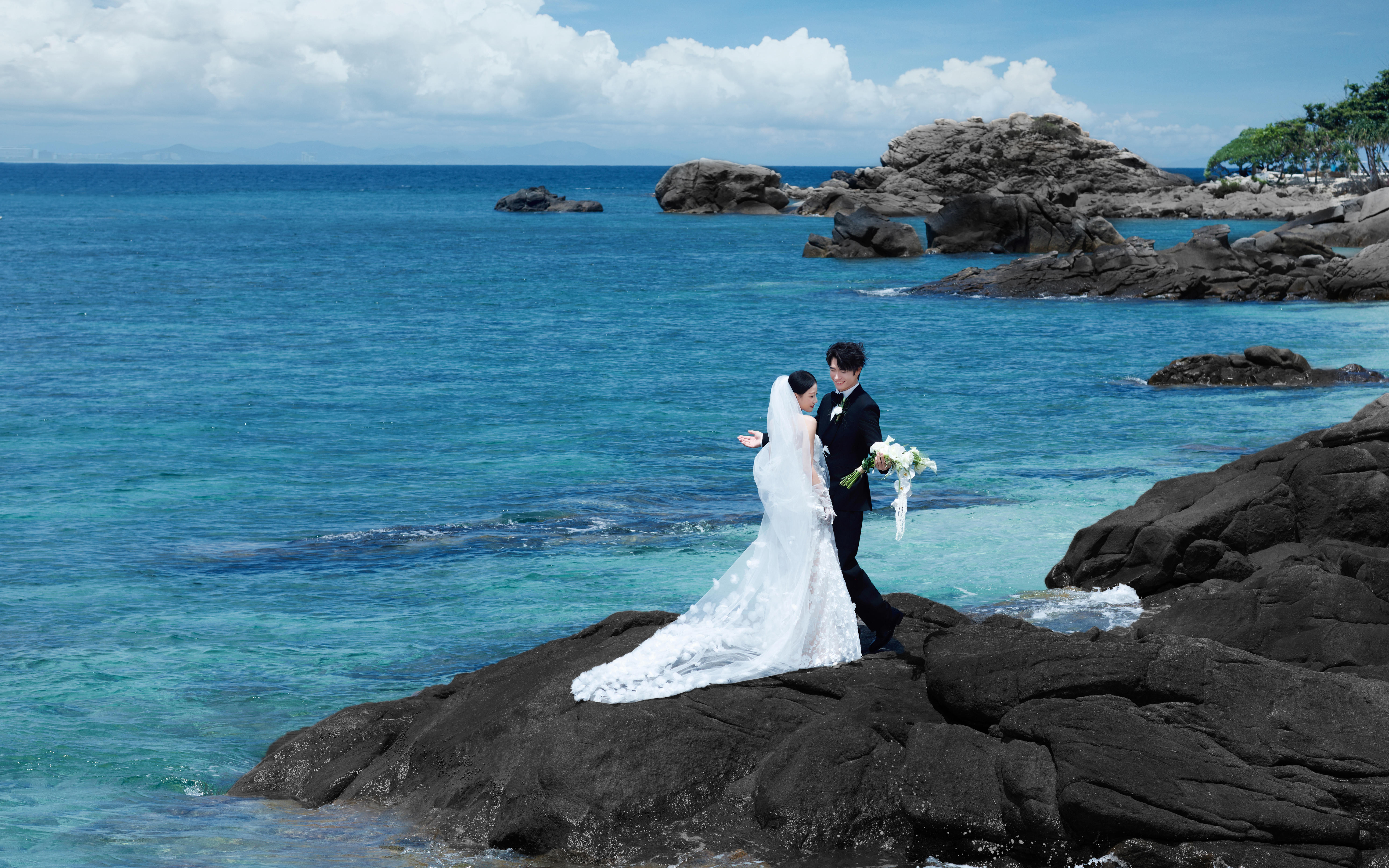 【蜈支洲岛礁石婚纱照】海浪见证，礁石为盟！