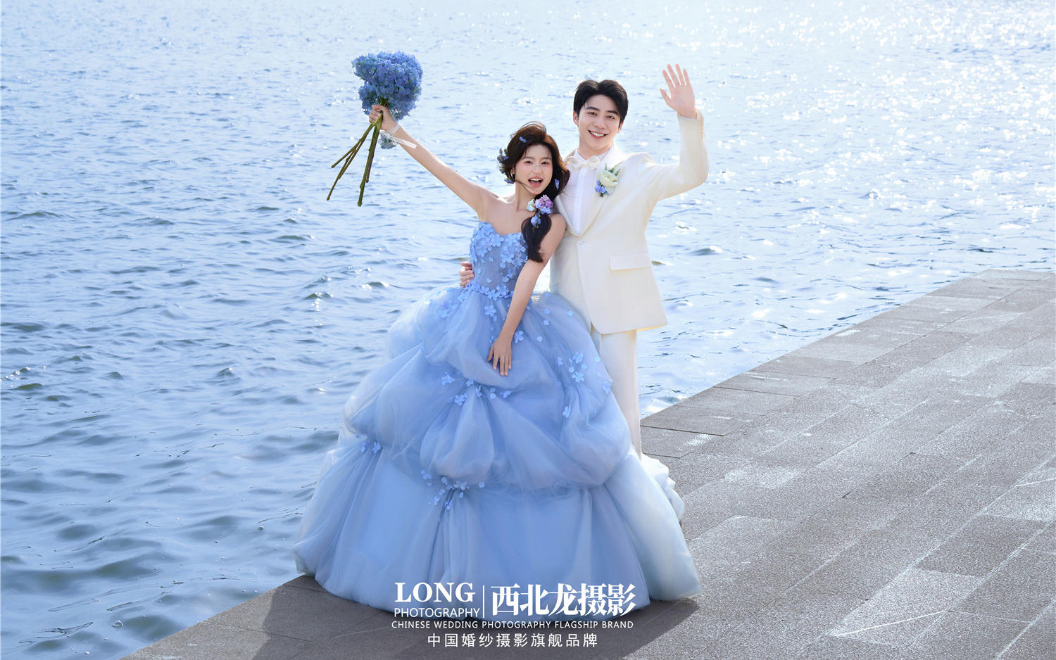 【西北龙摄影】蓝色花神海边婚纱照