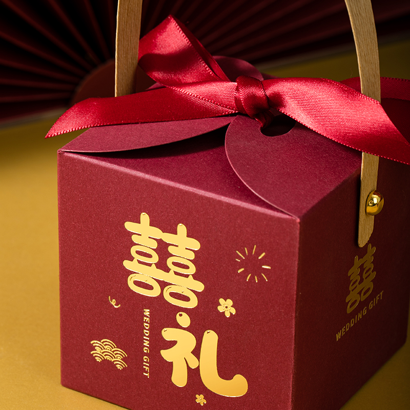 50个新中式手提喜糖方盒
