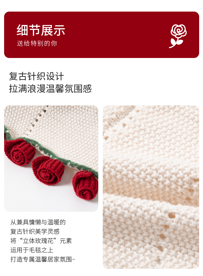 2025新款网红爆款 玫瑰花束毛毯 多功能盖毯
