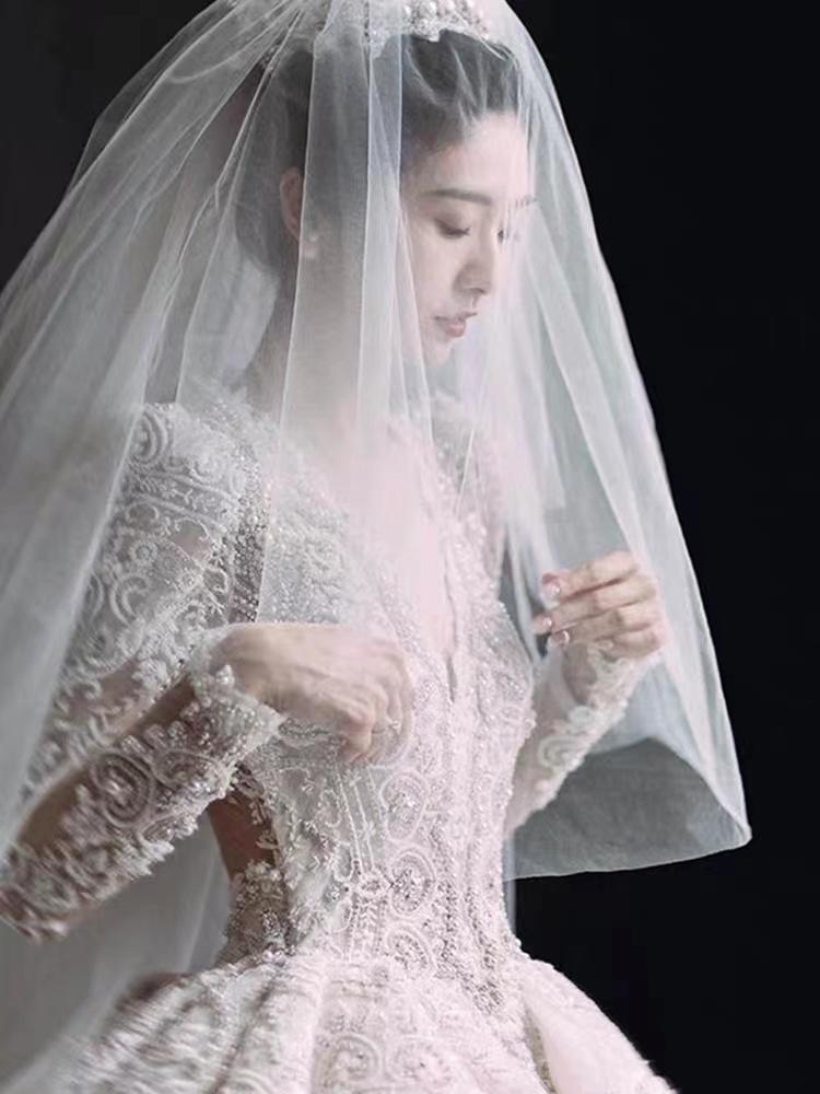 【莫尔婚纱-楚黛】V领复古宫廷风