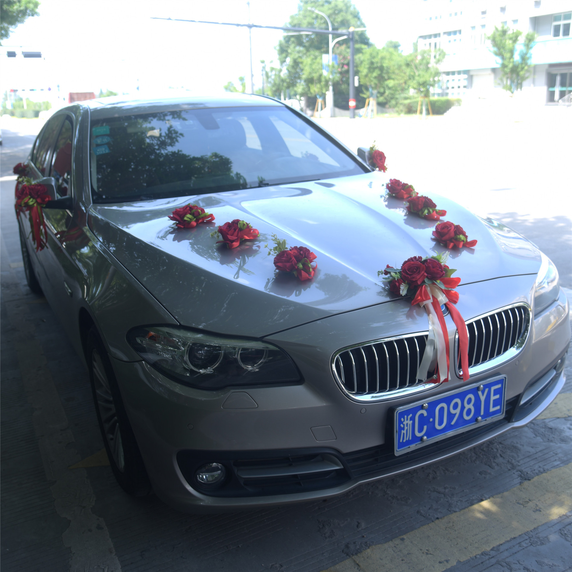 婚庆婚车车头花 全套接亲车队布置