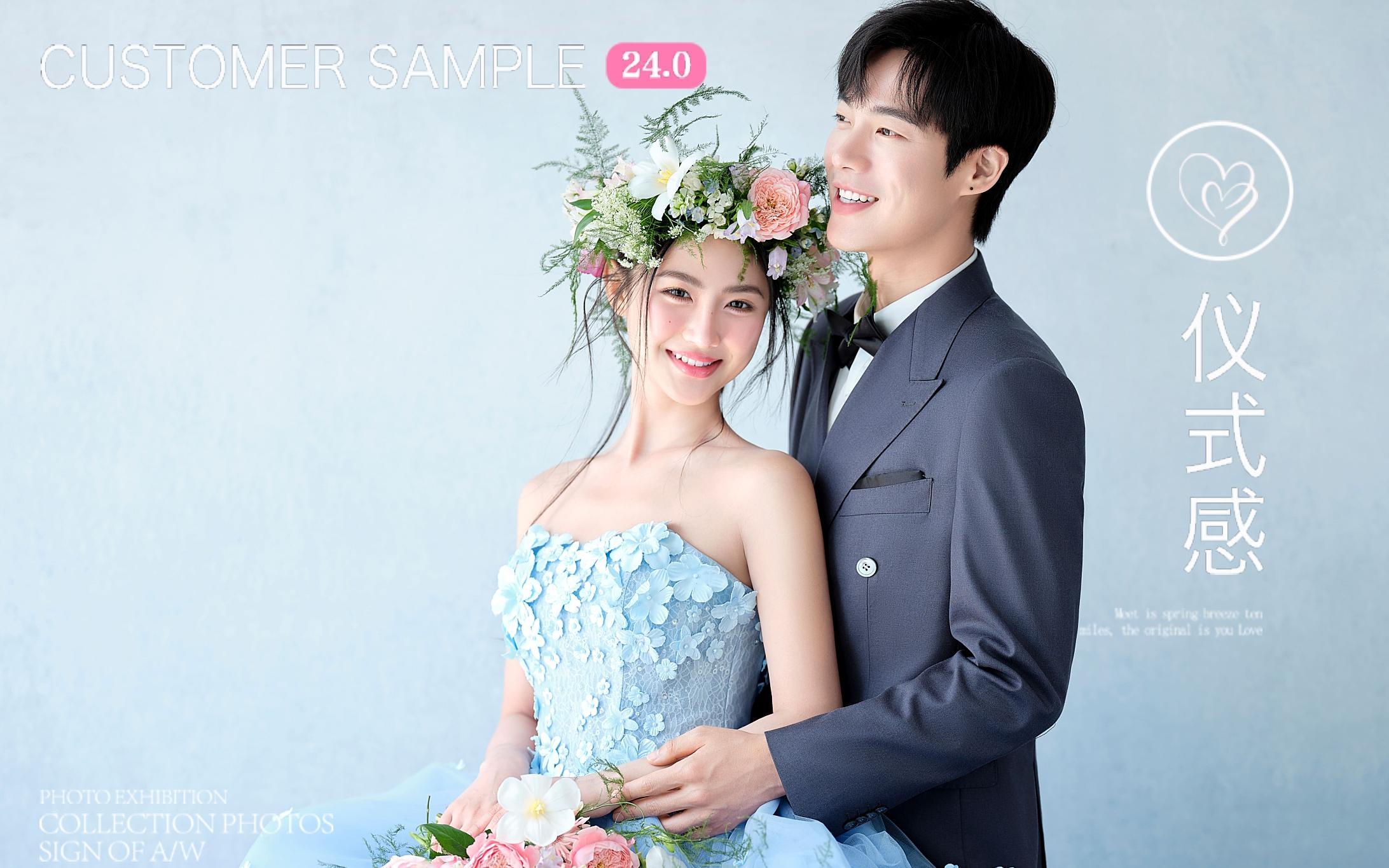 心动一万次的蓝色花神婚纱