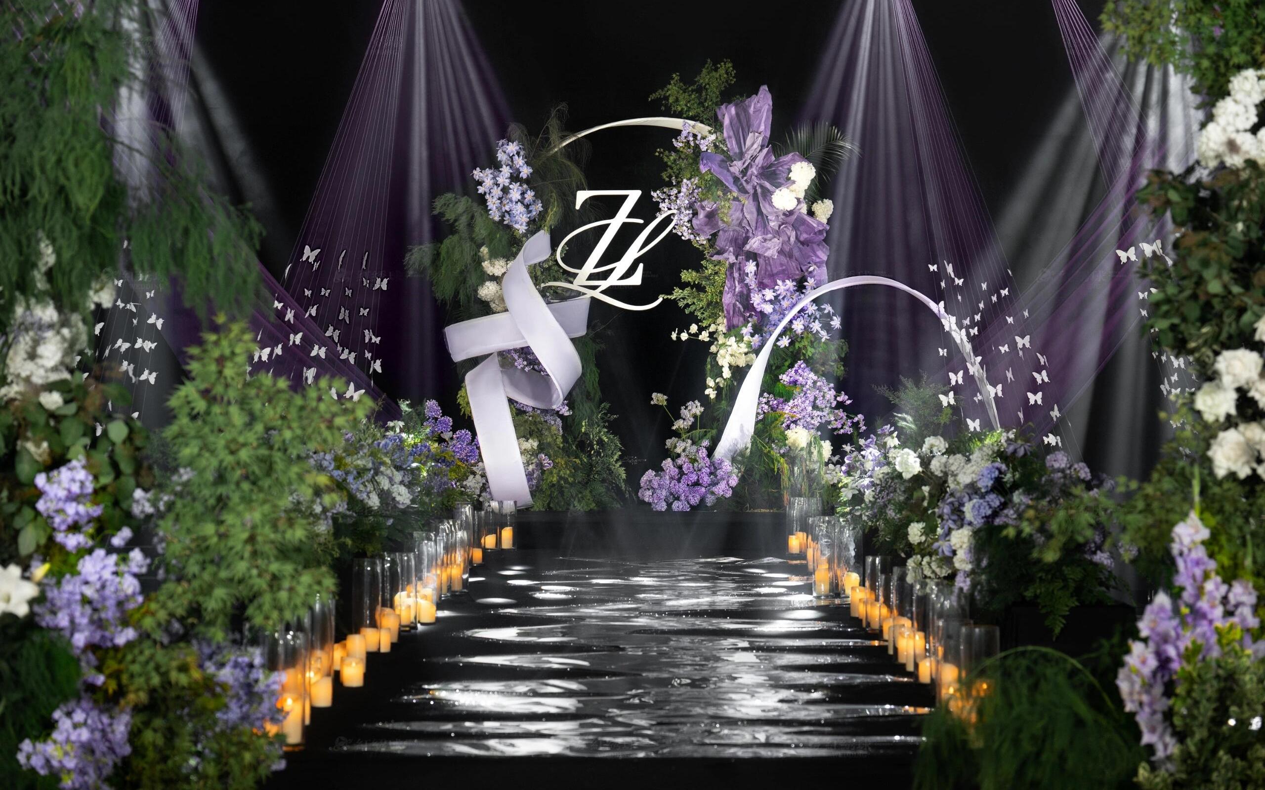 紫色仙境浪漫森系婚禮 底層高酒店也很適配哦