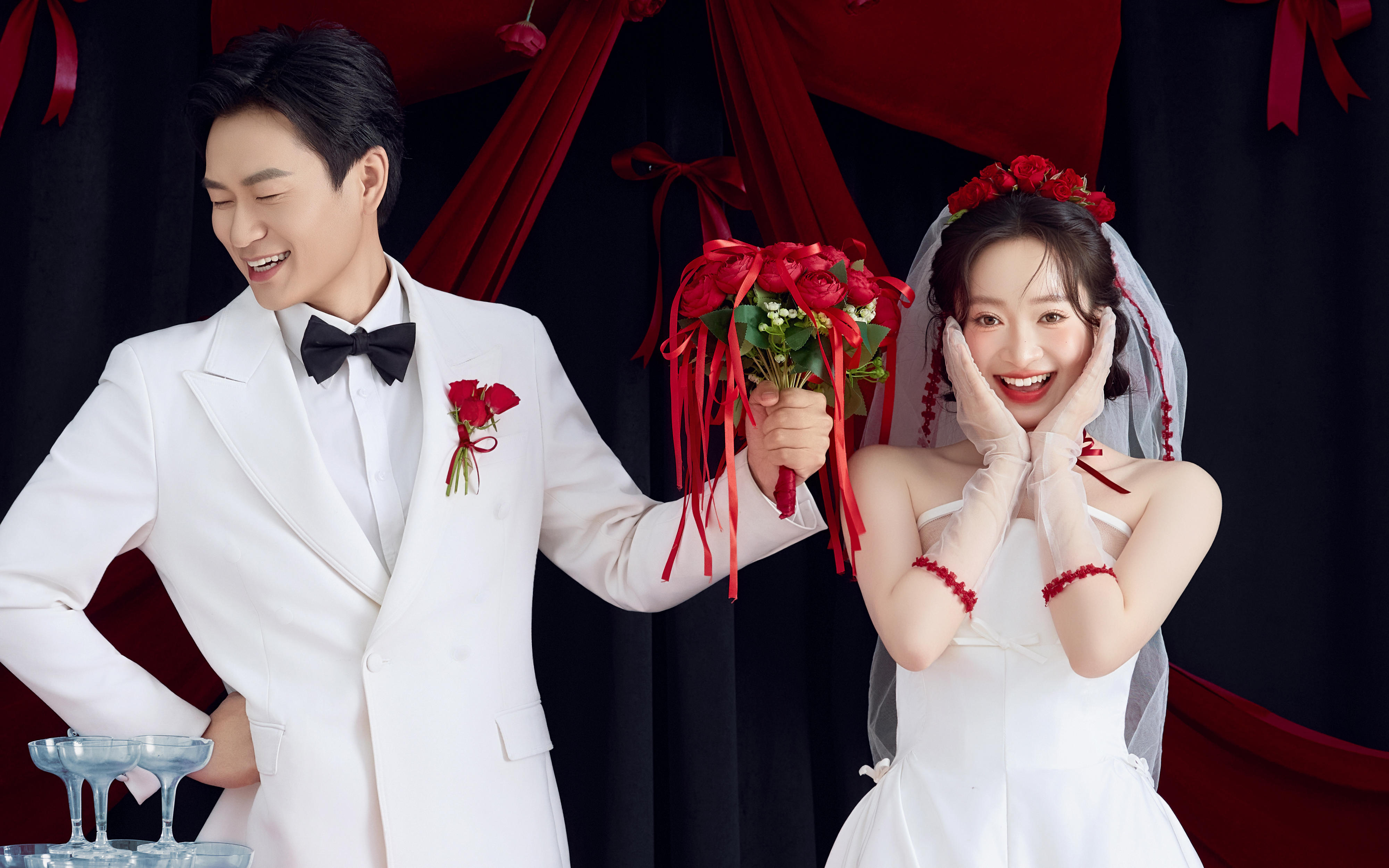 新中式浪漫囍嫁室内婚纱照