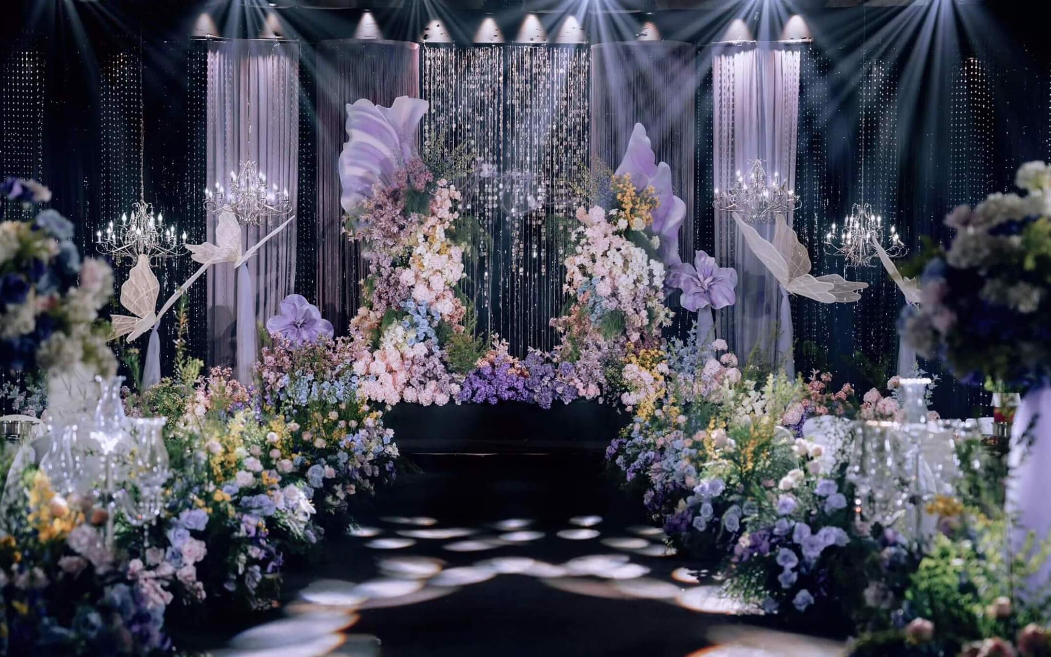 紫色质感水晶韩式婚礼