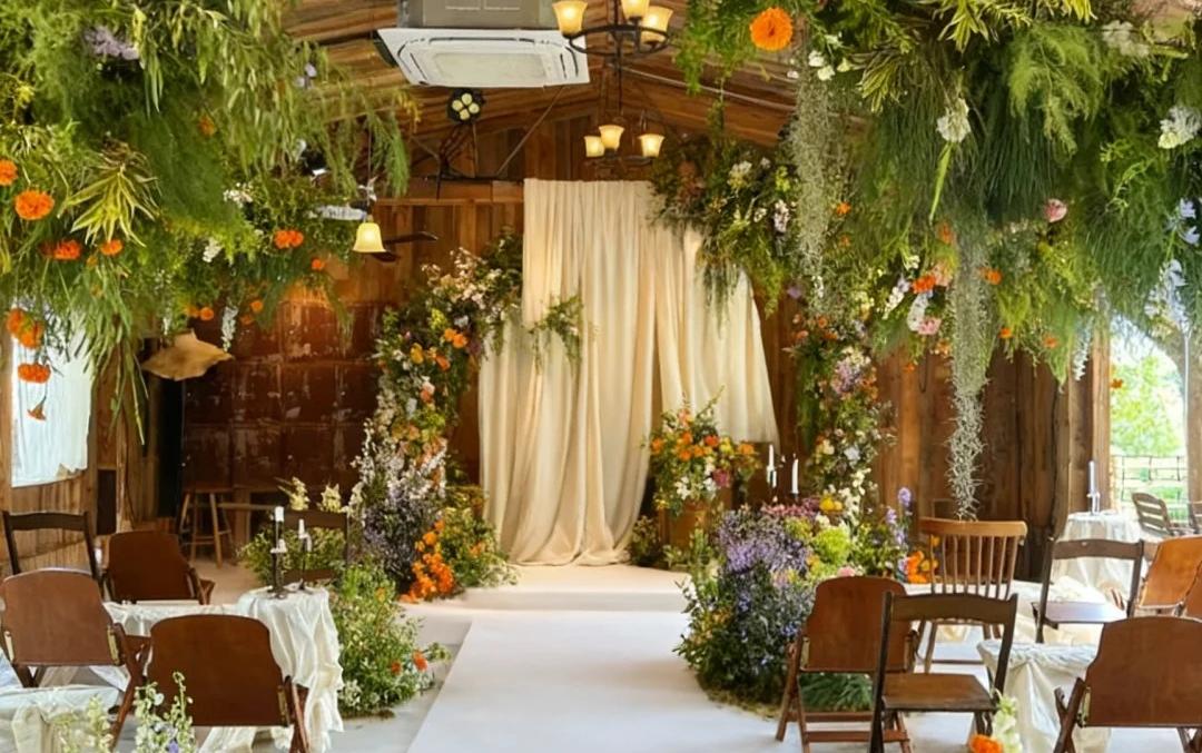 喜橙婚礼|木屋森系布幔婚礼