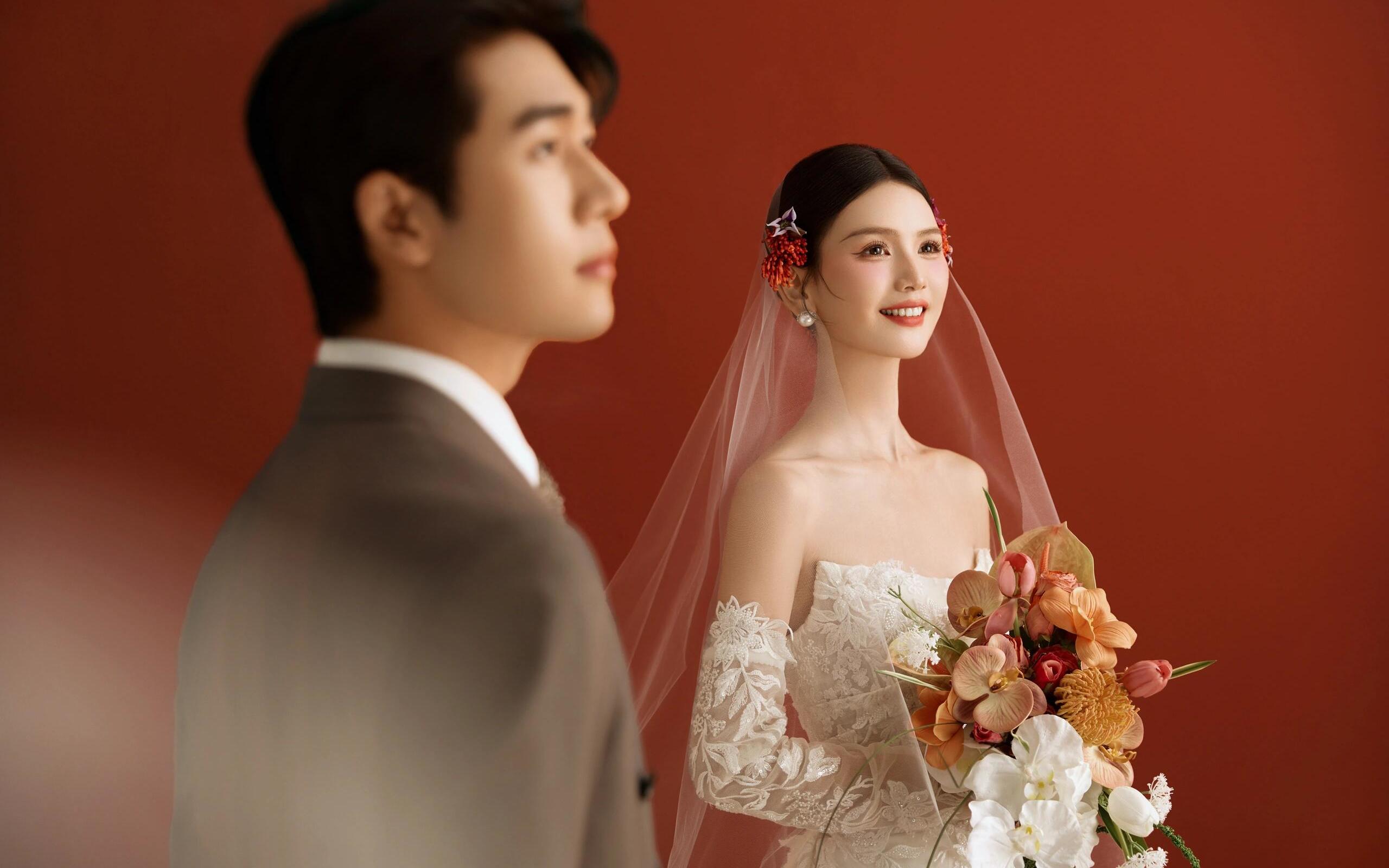 室内韩式喜嫁婚纱照