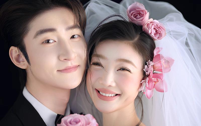 北海内景婚纱照｜简约甜美的韩式婚纱 超级耐看