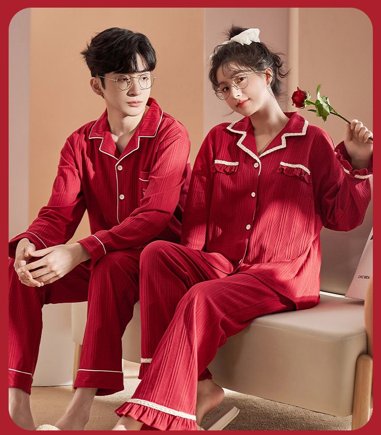 新婚情侣秋冬季高级感女家居服套装