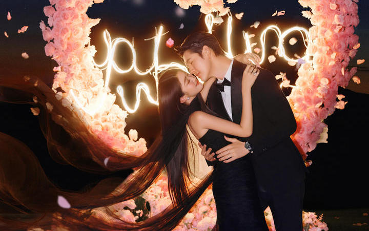 把夜景婚纱照拍成了氛围感电影，太浪漫了吧