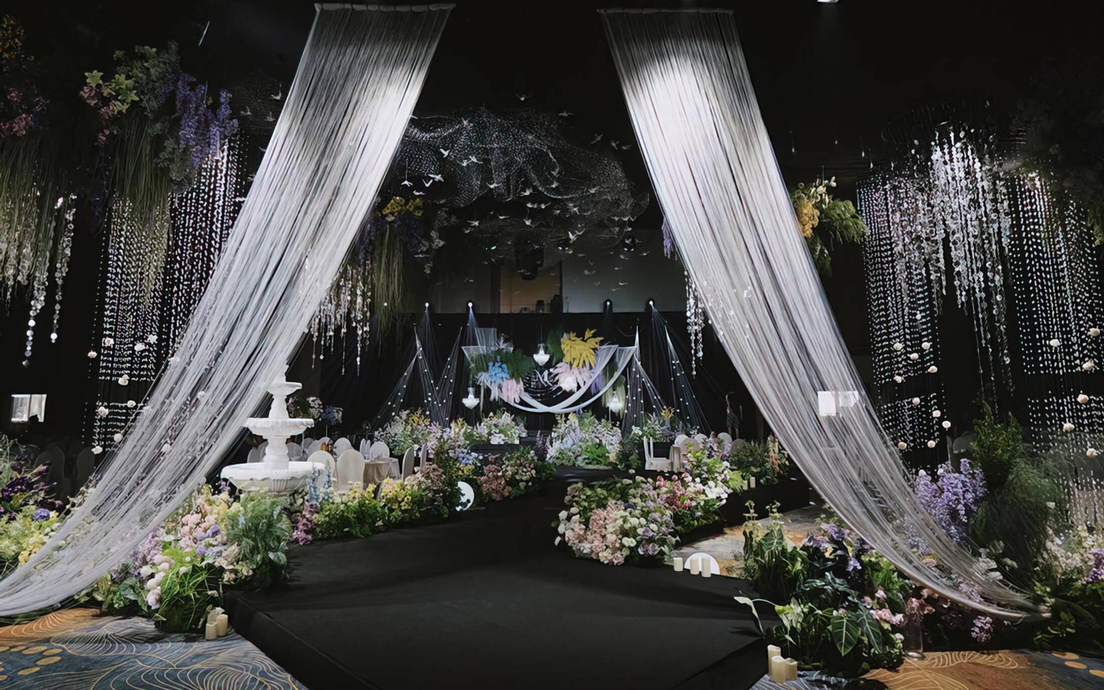 韩式婚礼花园风|水晶花艺