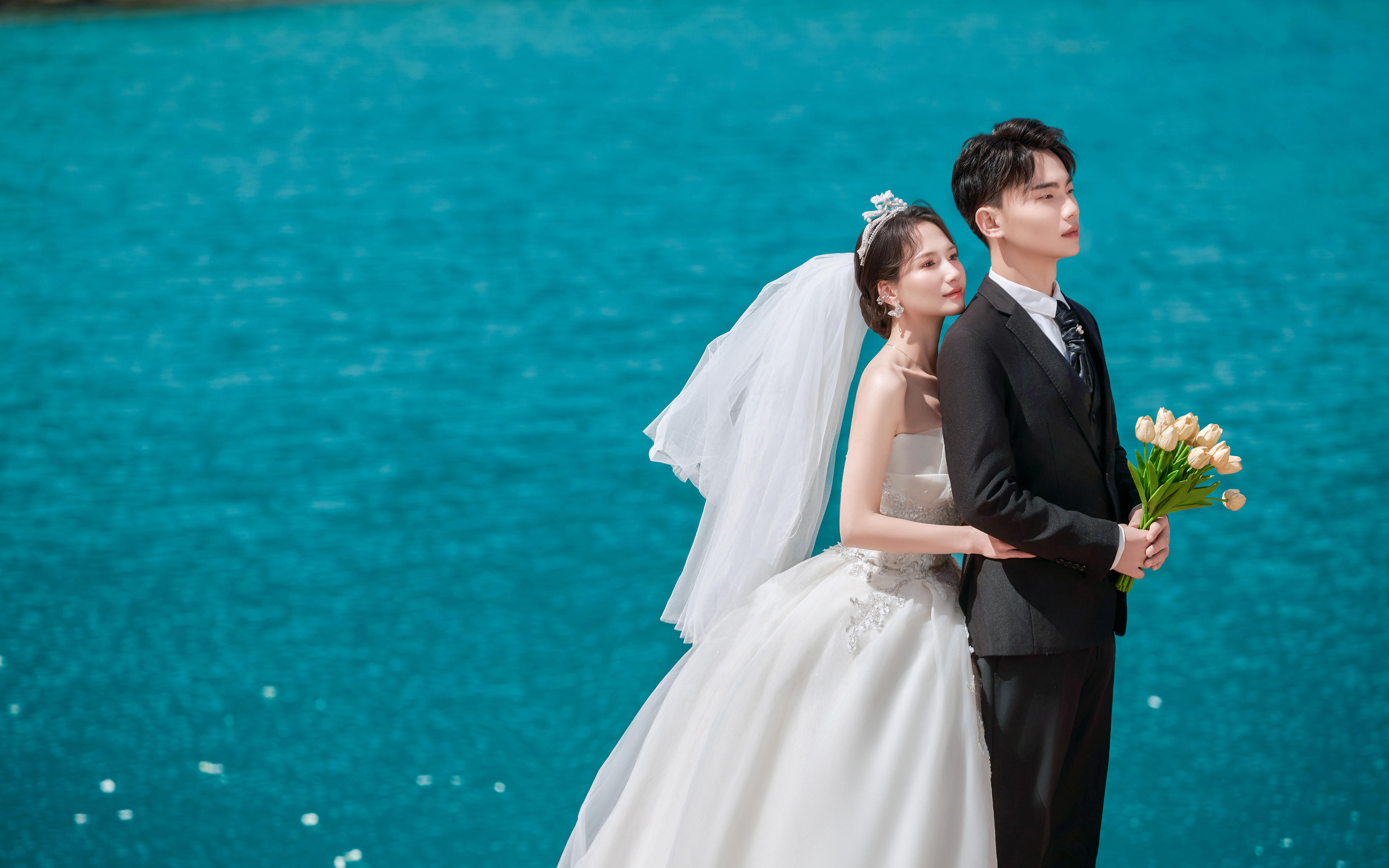 在丽江蓝月谷拍到了人生婚纱照❗️