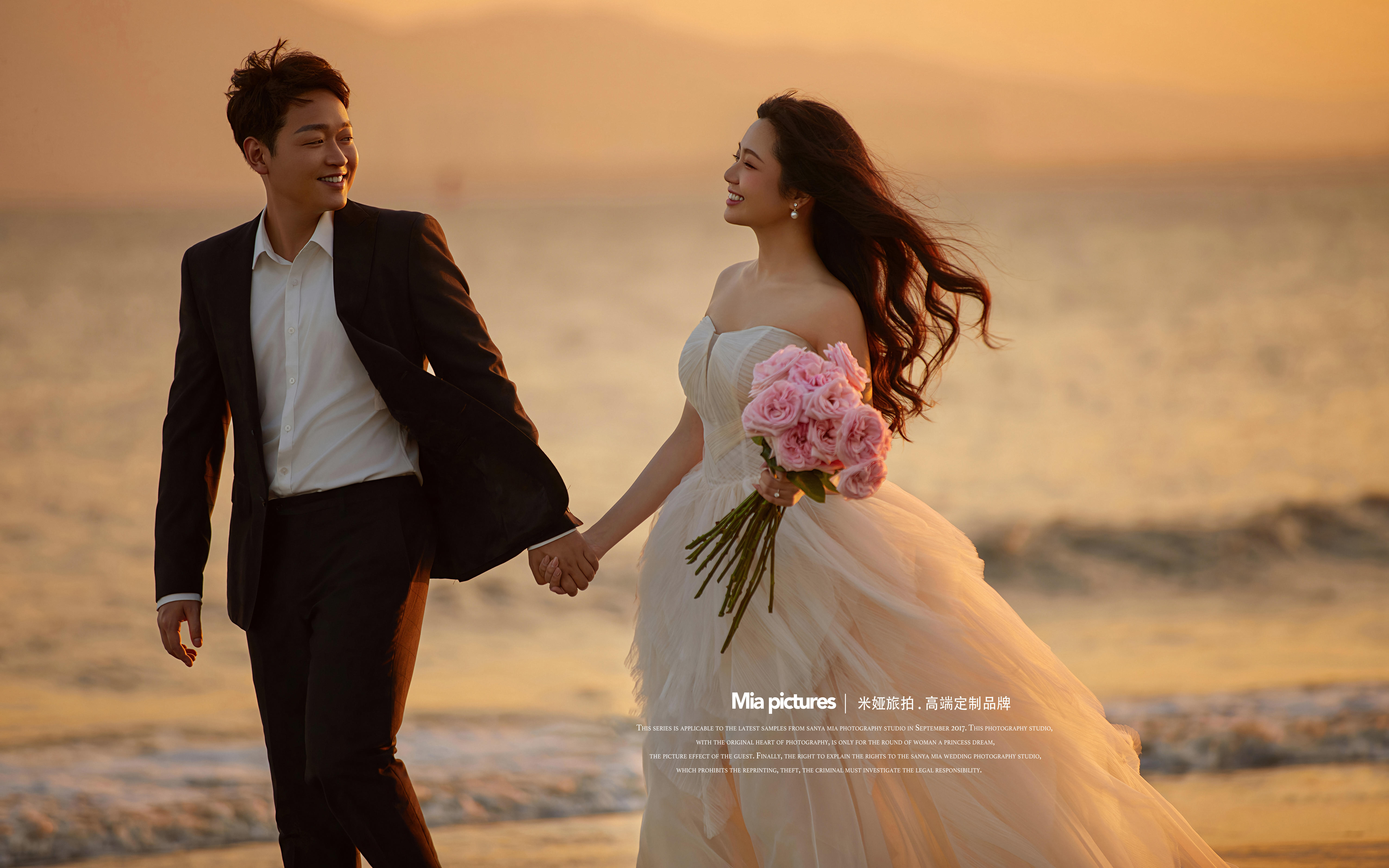 如电影般浪漫的爱情婚纱照 与我共黄昏看夕阳