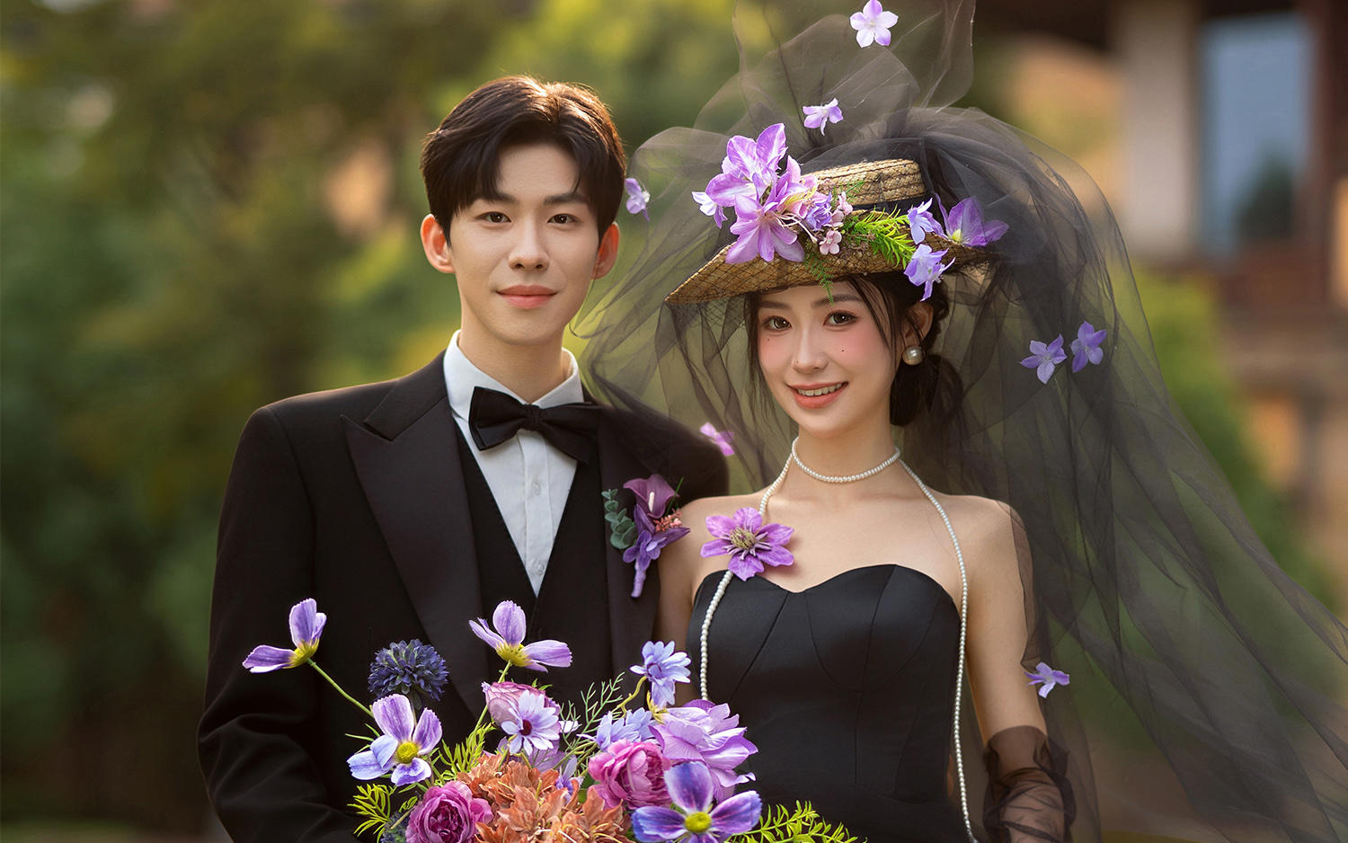 法式别墅花园婚纱照｜摩登与浪漫的结合