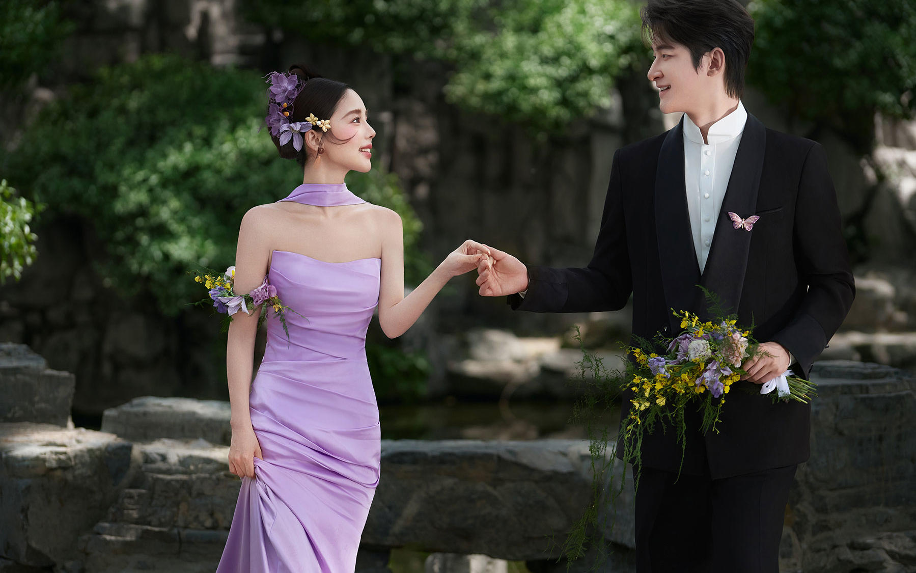紫纱映园，执手凝芳｜中式园林婚纱照