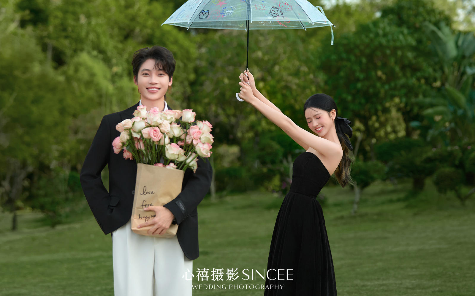 俏皮黑紗婚紗照客片欣賞