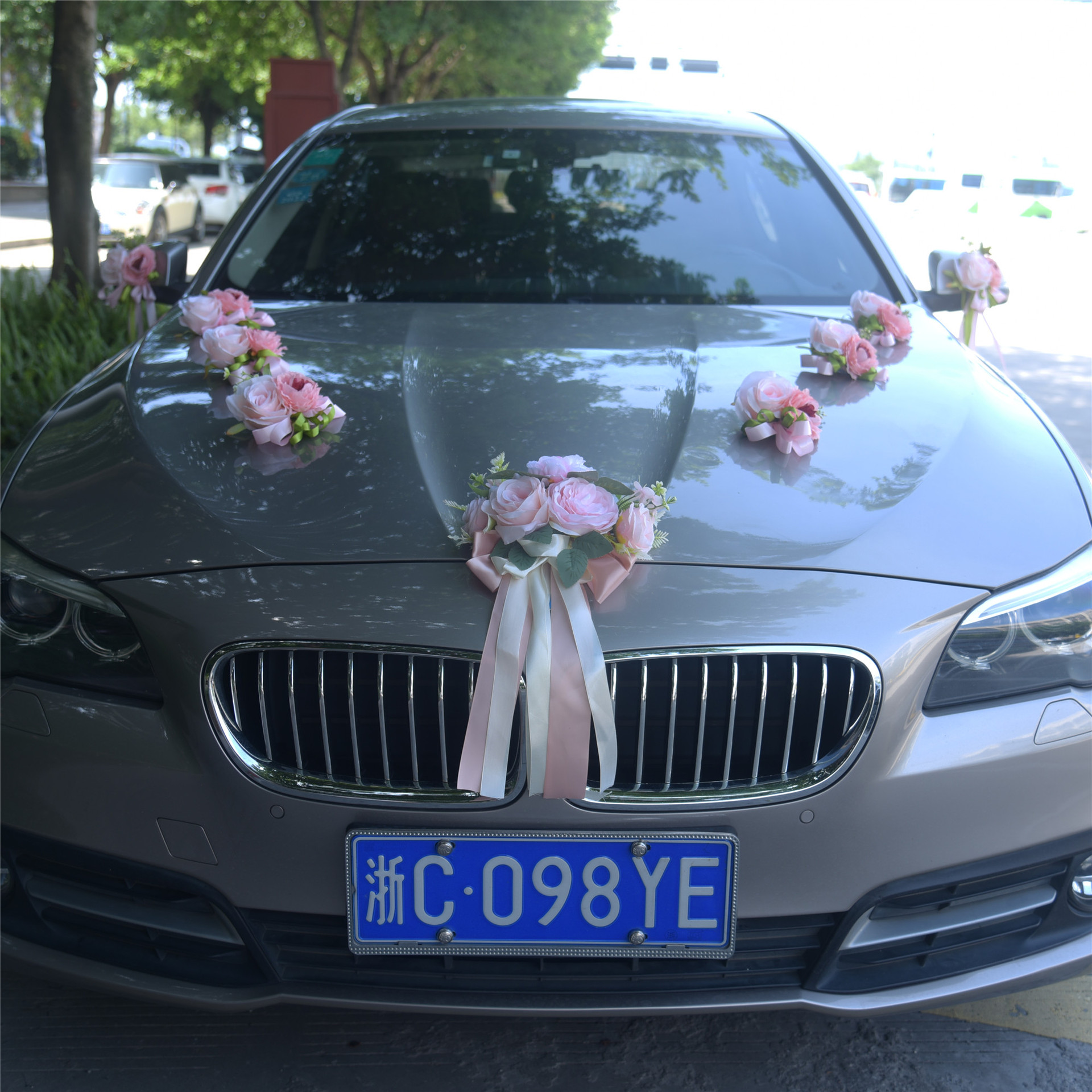 婚庆婚车车头花 全套接亲车队布置
