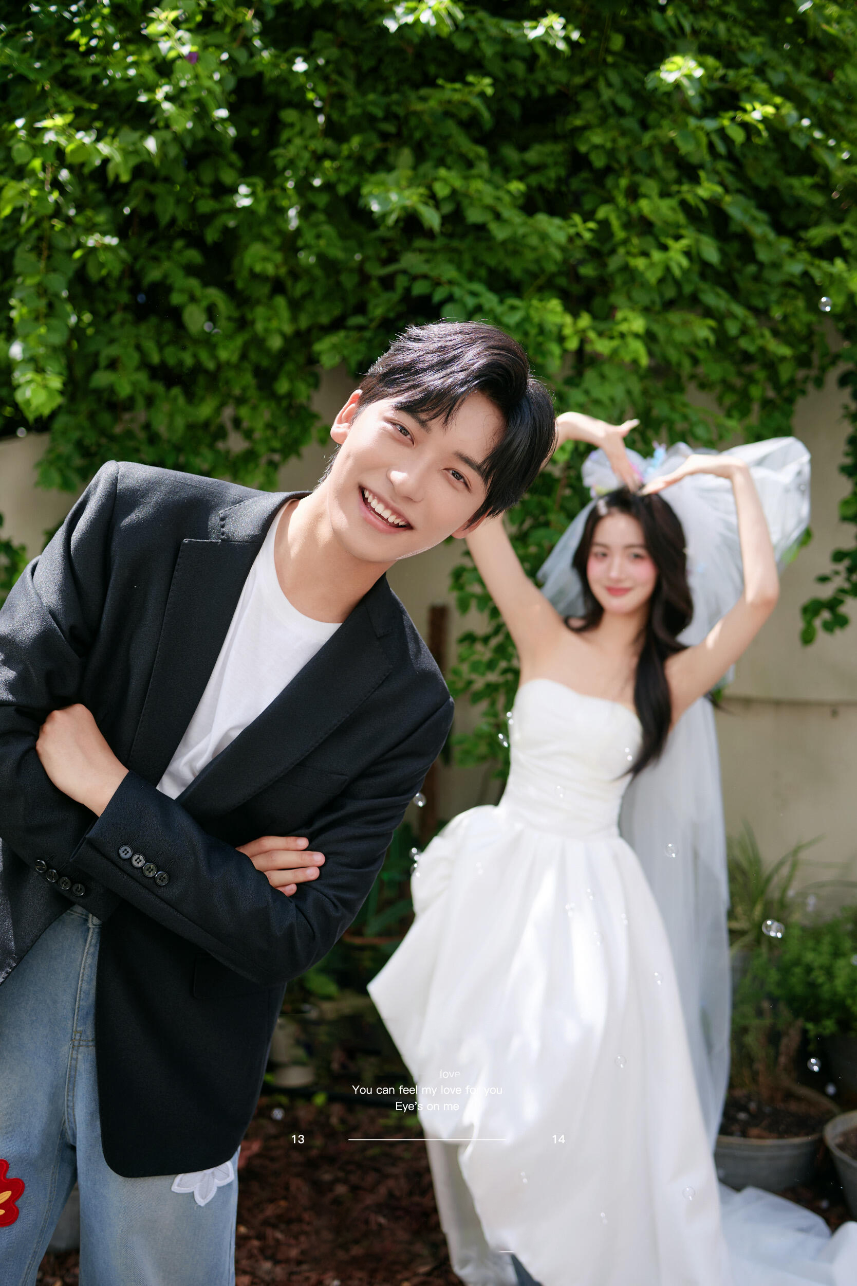 超浪漫的外景街拍婚纱照 