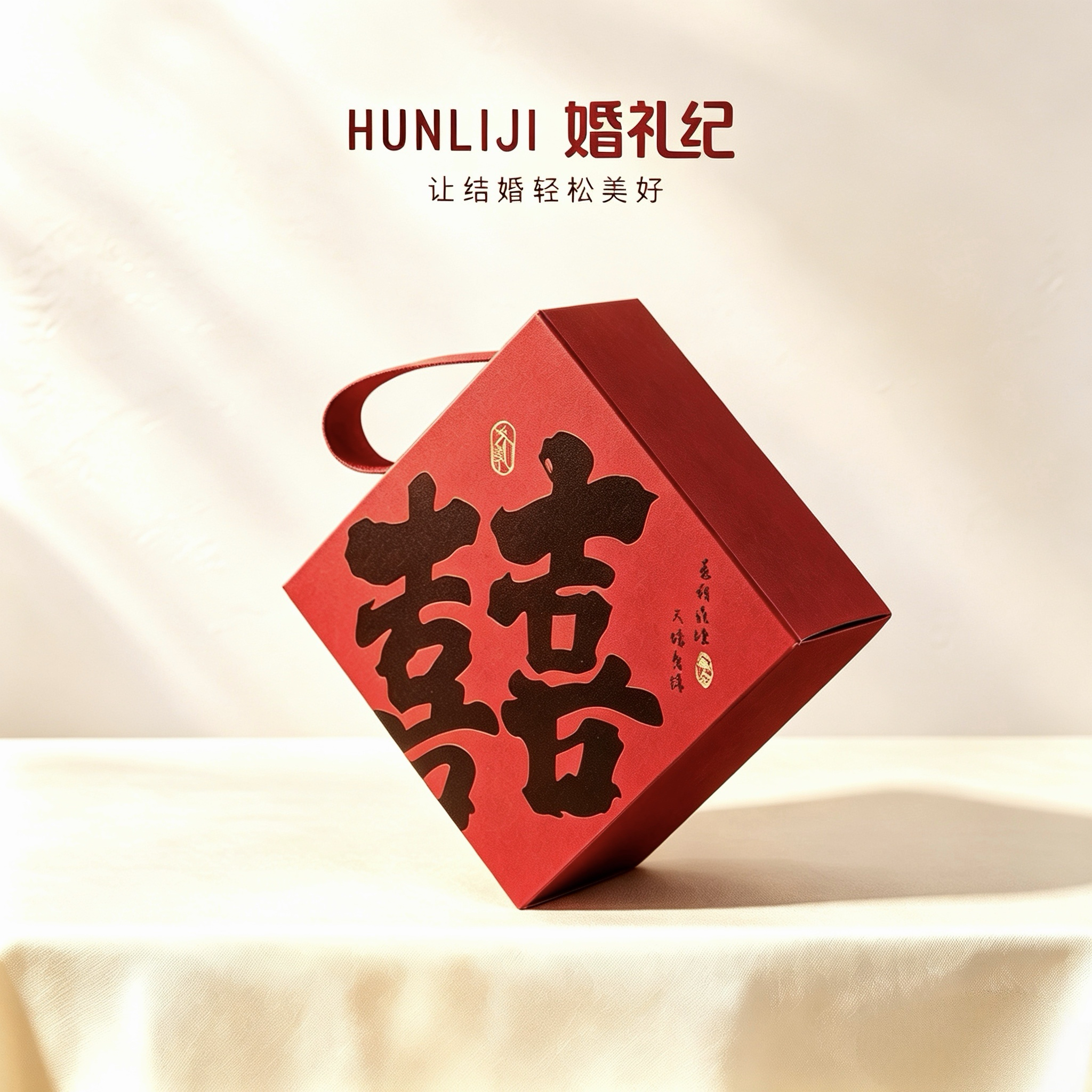 中式双喜 喜糖+喜糖盒 套餐成品包好发货【不支持退换】