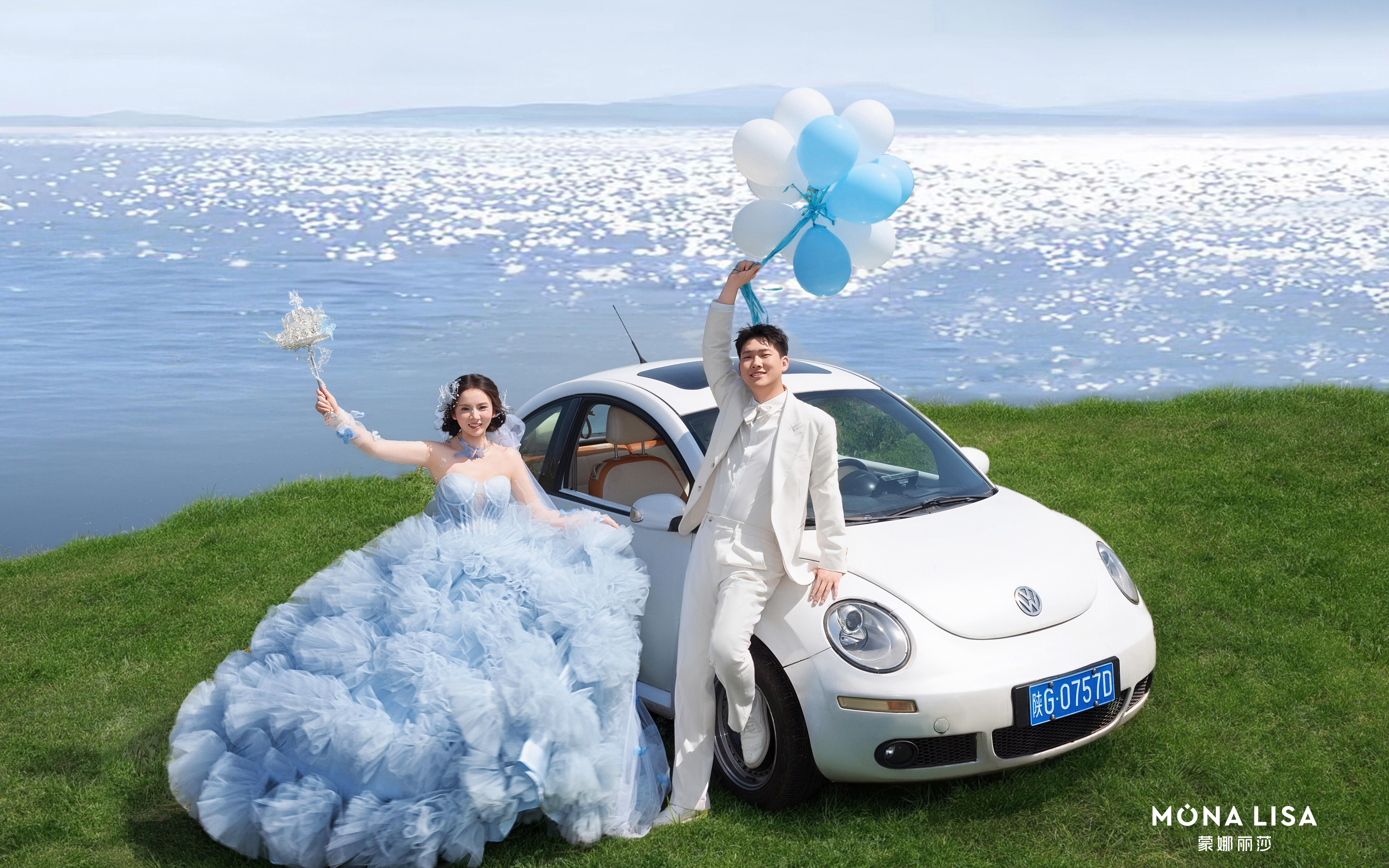 蓝色花神公主婚纱照