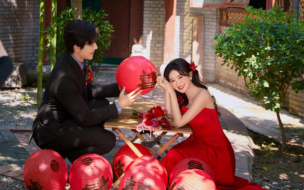 外景 l 新中式喜嫁園林婚紗照
