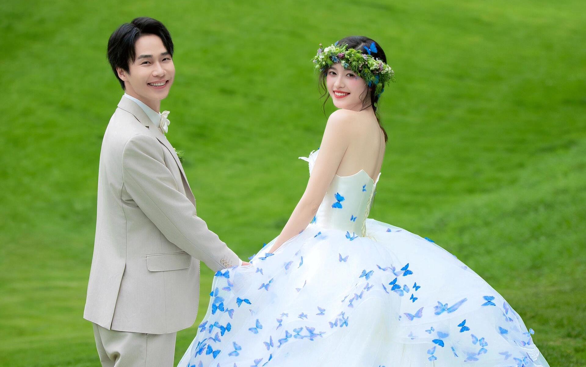 【藍(lán)色蝴蝶婚紗太美】