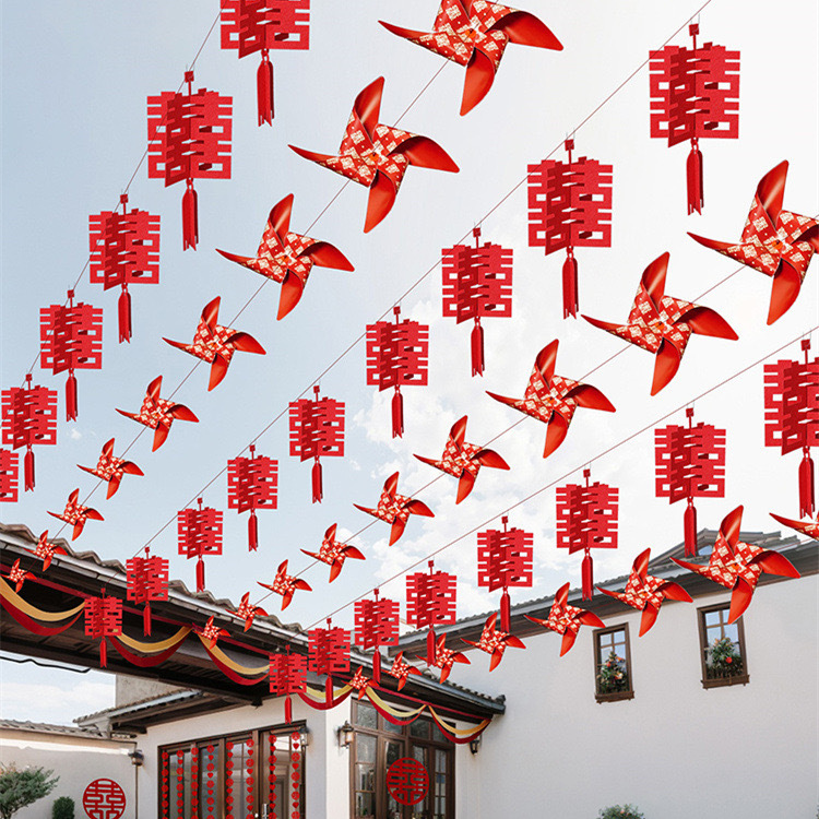 【風(fēng)車(chē)小院】庭院戶外婚禮拉花裝飾