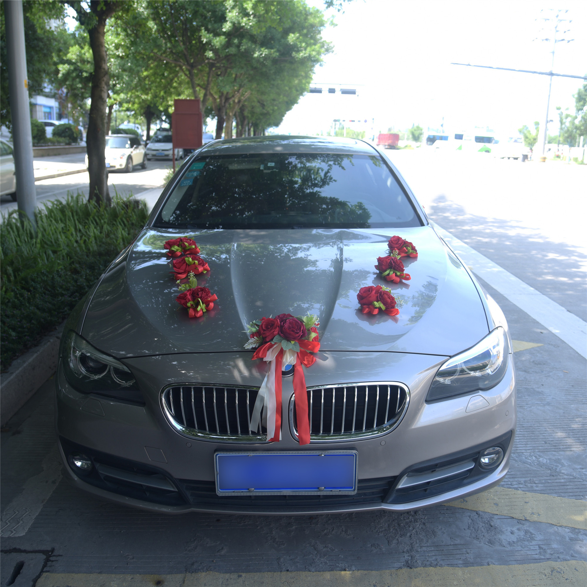 婚庆婚车车头花 全套接亲车队布置