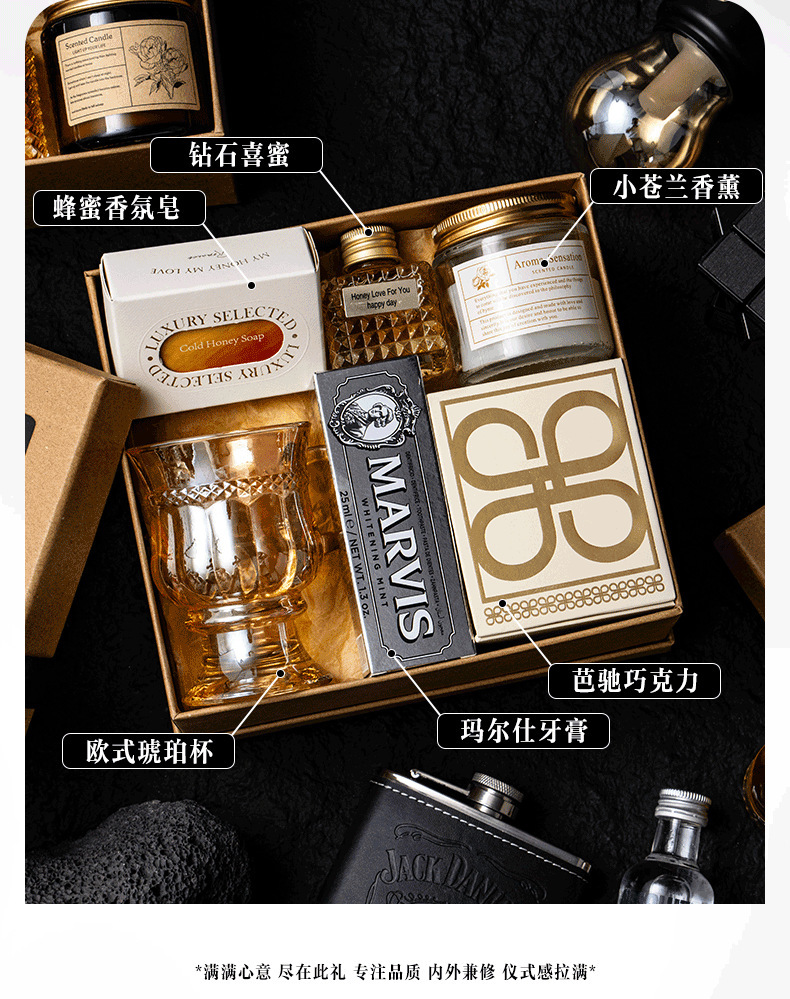 牛皮纸材质实用回礼复古高档礼盒伴郎伴手礼